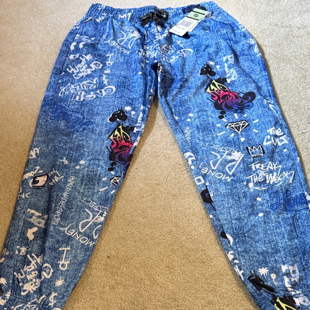 Blue Graphic Sweatpants